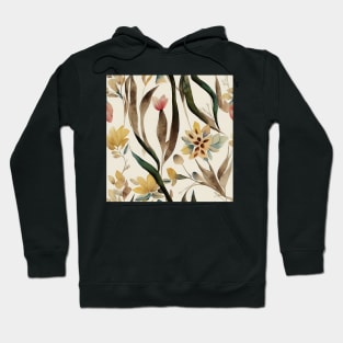 Boho Vintage Watercolor Floral Botanical Design Hoodie